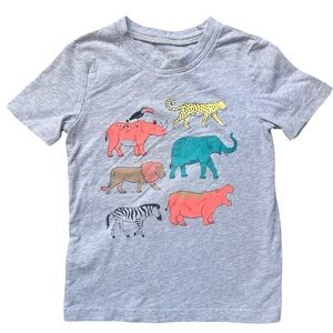 Carter's 4T Boys zoo animals safari gray short sleeve shirt